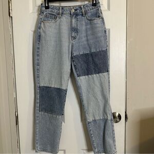 PacSun Patchwork Colorblock Mom Jeans 26